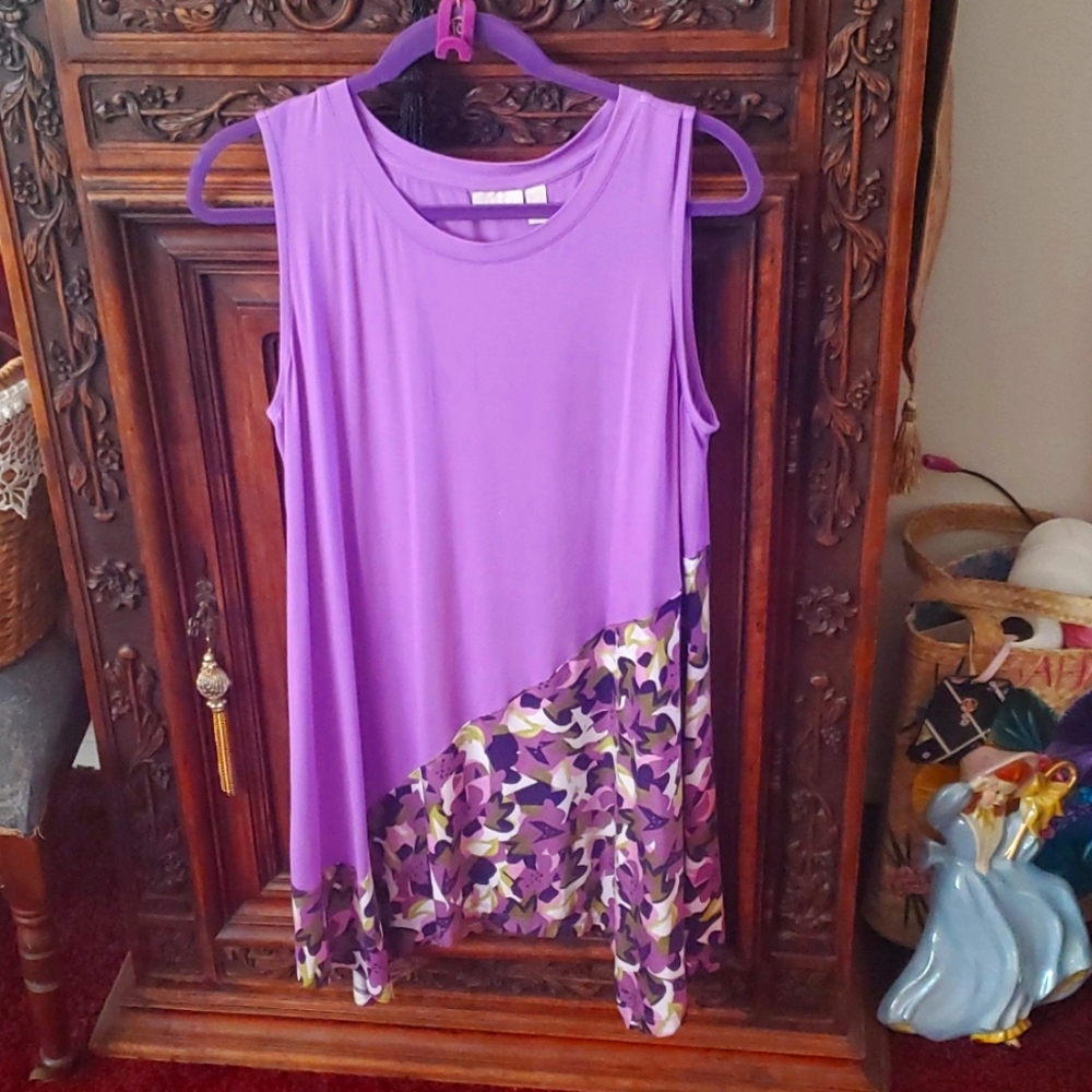 Logo Layers purple long tank